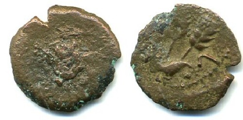 Prutah bronzo sovrastaccato - bronzo,