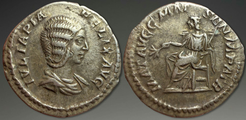 Giulia domna denario ar - giulia, domna.