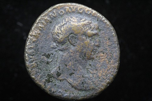 Moneta romana traiano as - romana, ae